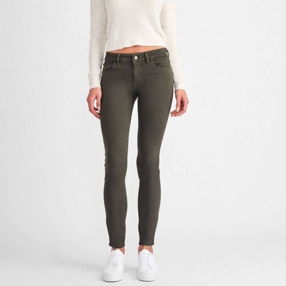DL1961 Florence Intasculpt Skinny Zip Ankle Mid-Rise Jeans Green 24 - Picture 15 of 15